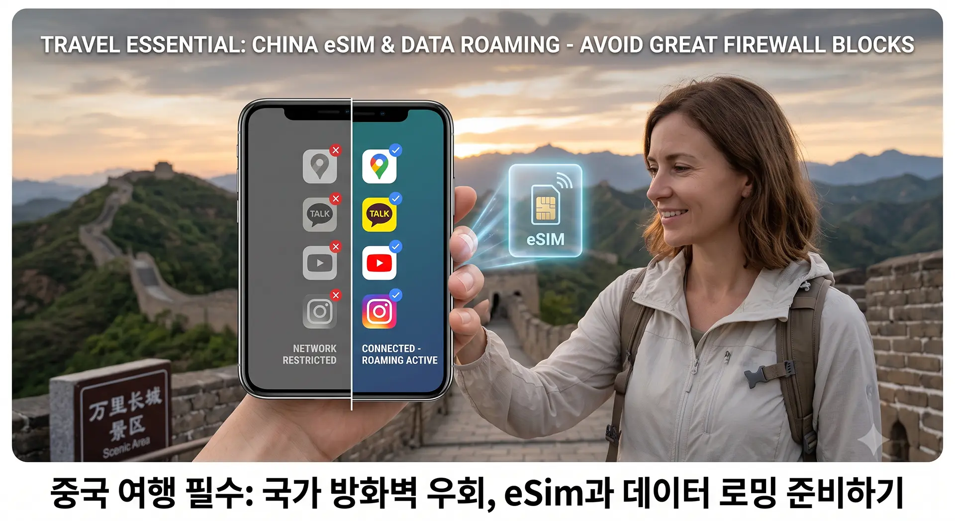중국 데이터 로밍 및 eSIM 준비