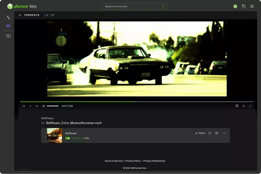 utorrent web 실행화면