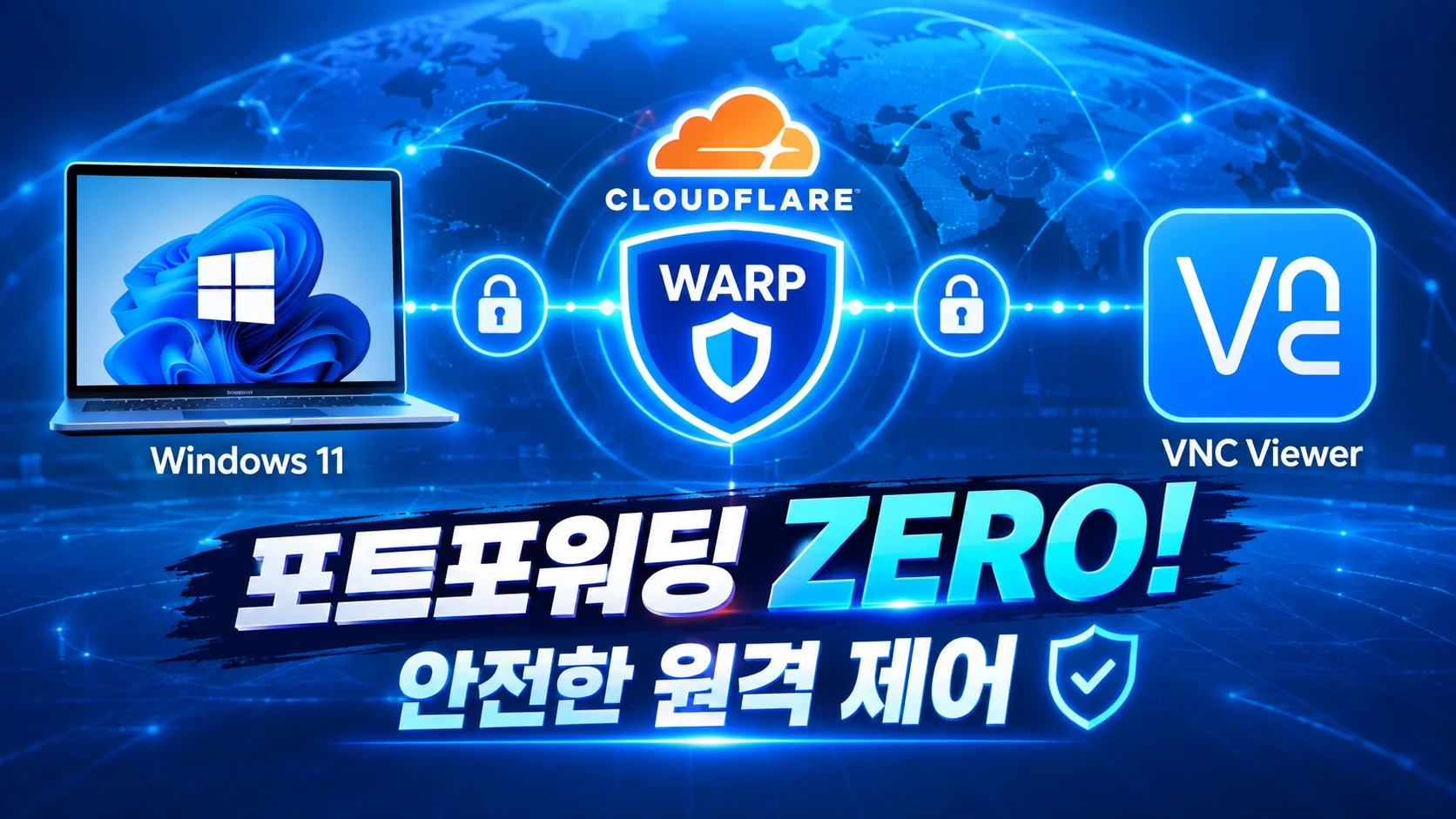포트포워딩 없이 외부에서 윈도우11 VNC 접속하기 (Cloudflare 터널 & WARP)